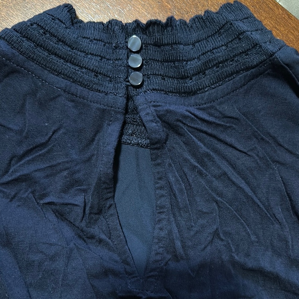 NWOT RW&CO. Blue Smocked Sleeveless Blouse